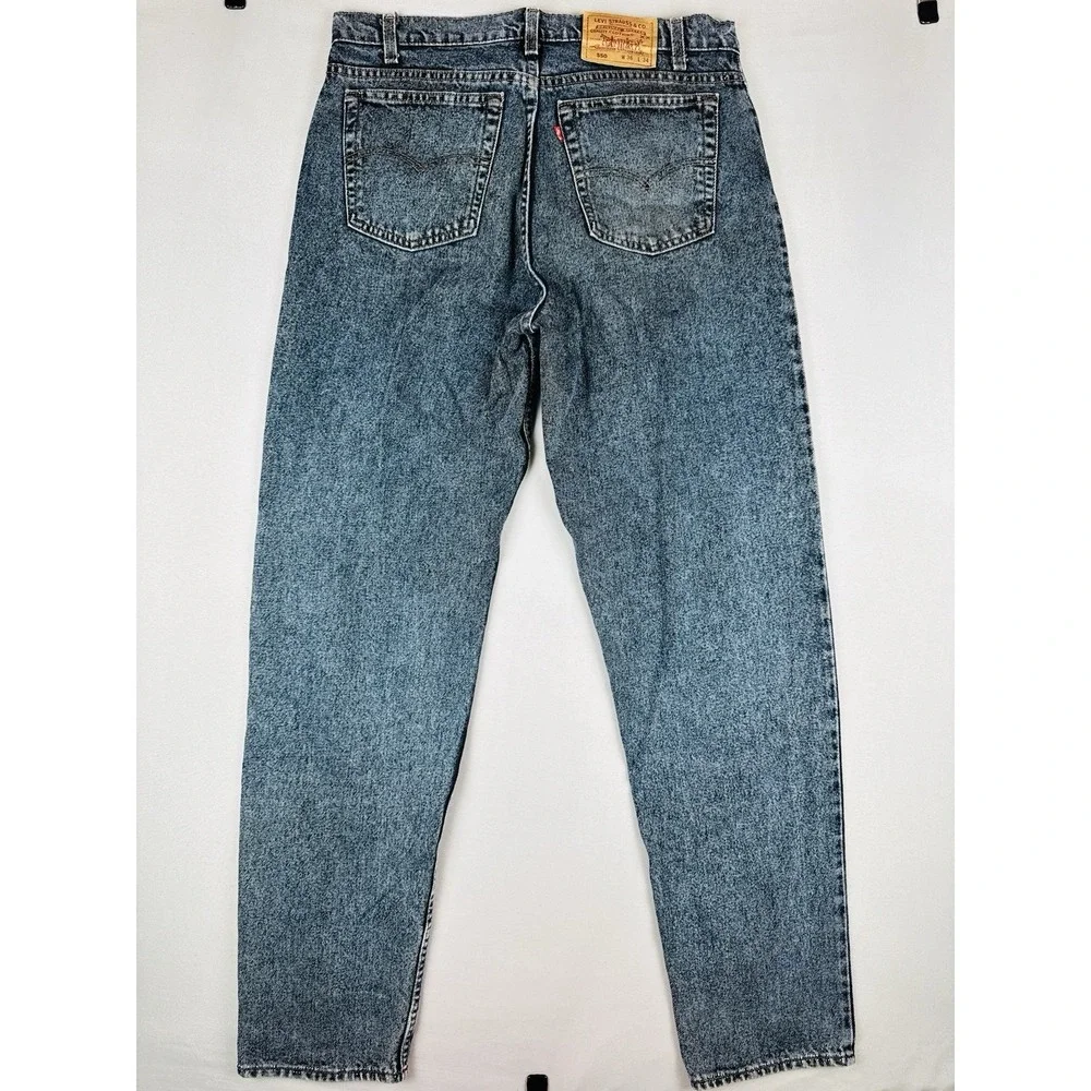 Vintage Levi's 550 Relaxed Fit Jeans 34x34 USA Made Stonewash Denim